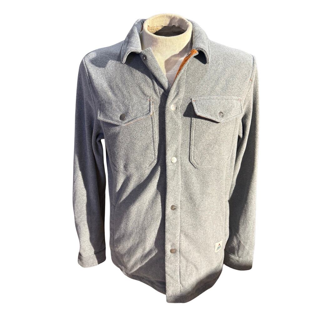 Passenger Men's Gray Casual Button Down Overshirt